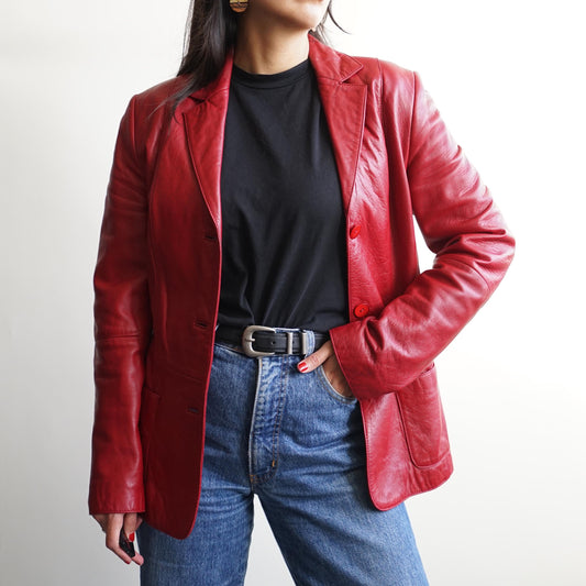 Vintage 90s leather jacket size XS-S