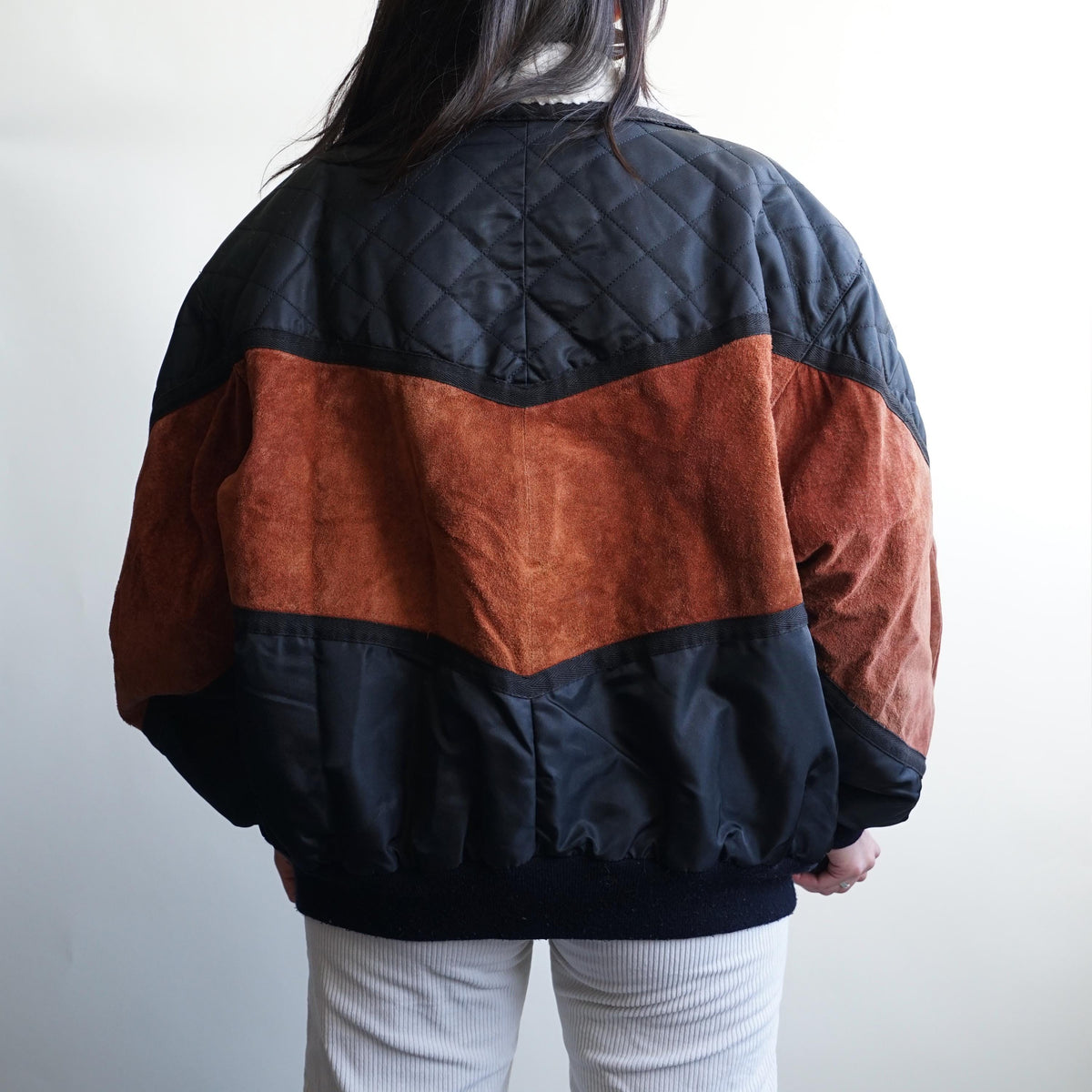 Vintage Leather Bomber Jacket Size L