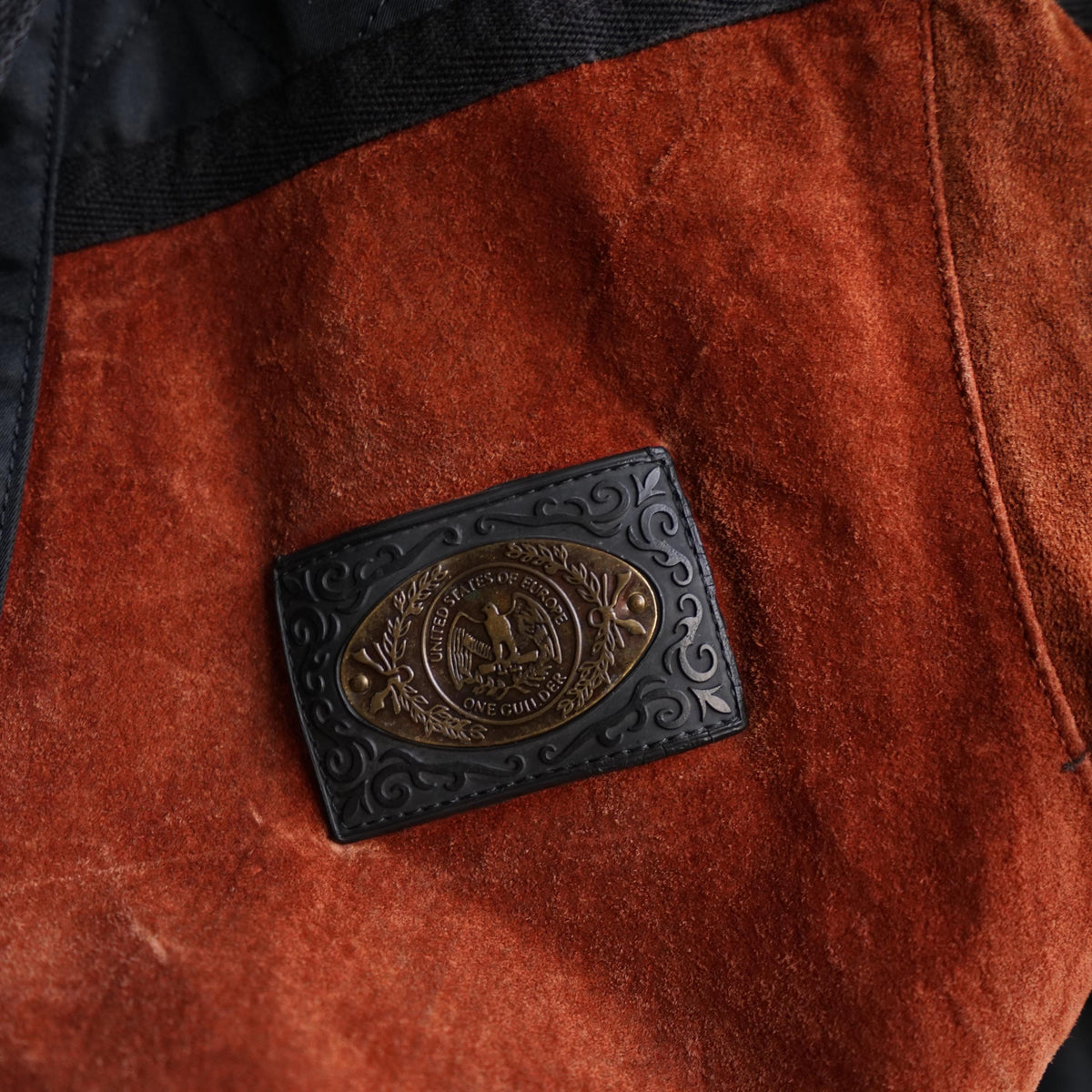 Vintage Leather Bomber Jacket Size L