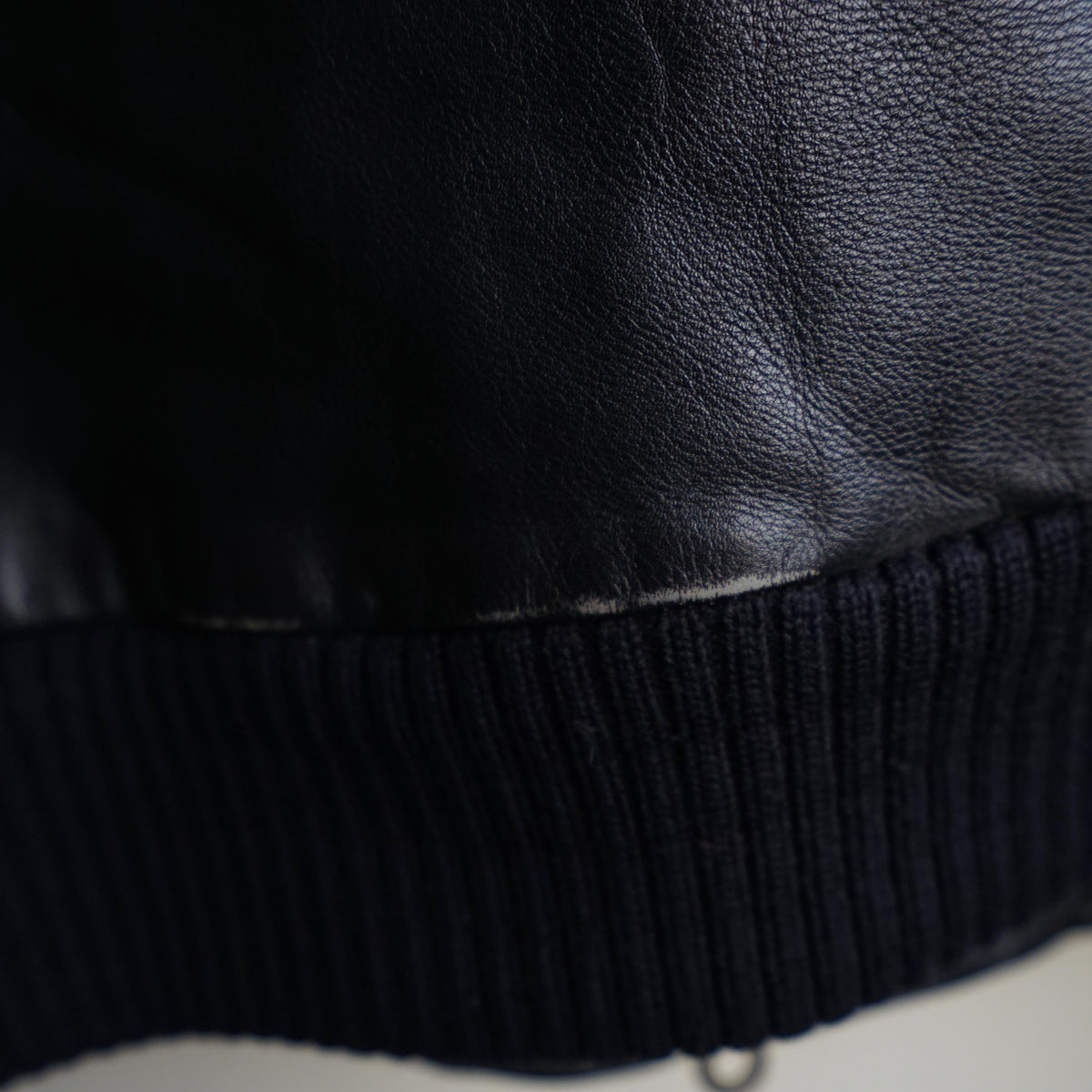 Vintage Leather Bomber Jacket black oversized