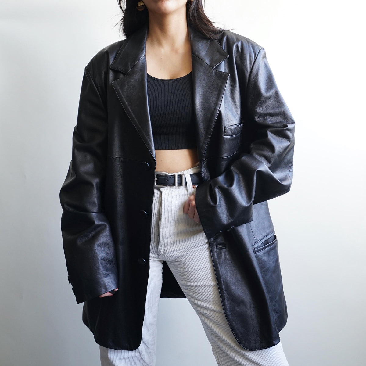 Vintage Leather Coat Size L-XL