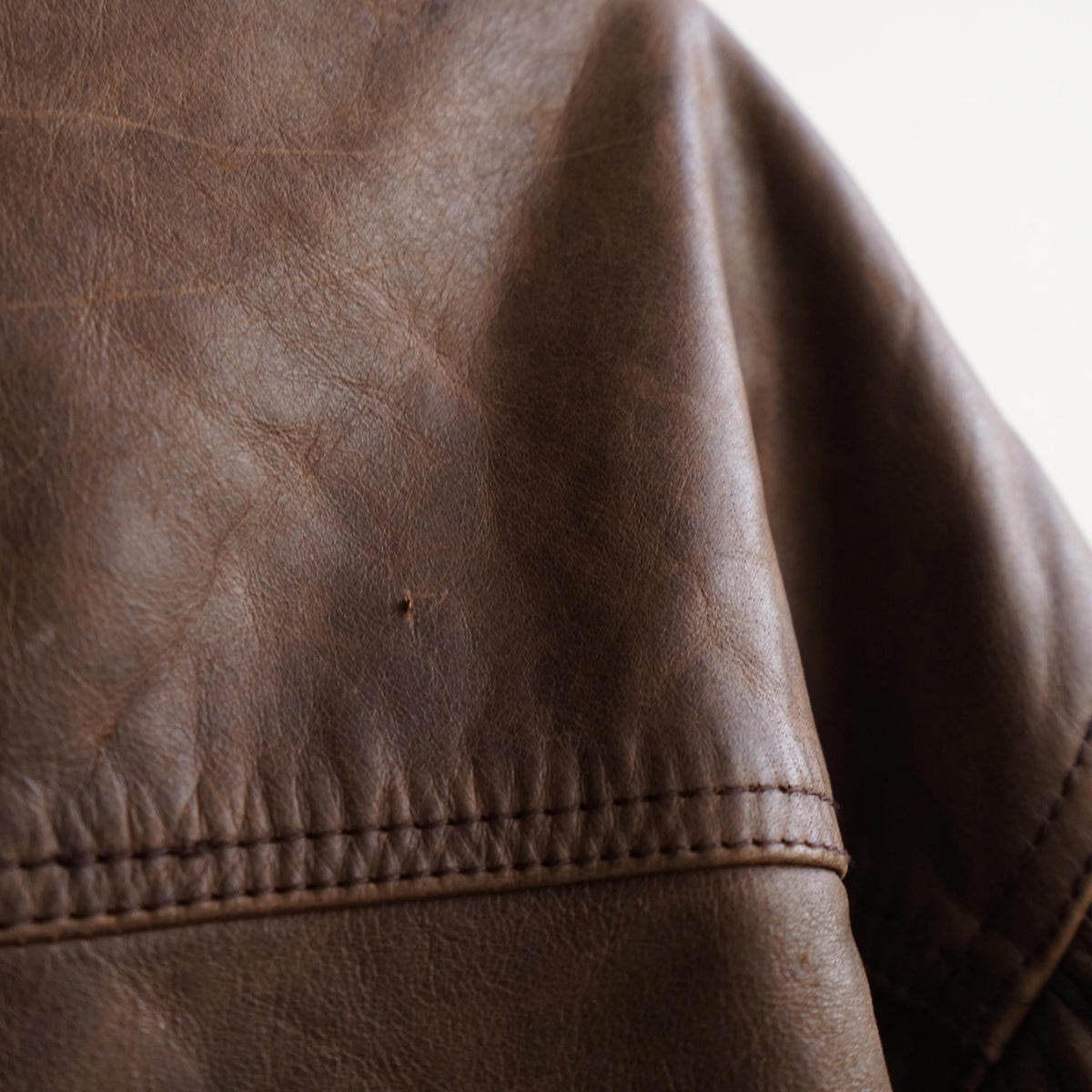 Vintage Leather Bomber Jacket Men Size M