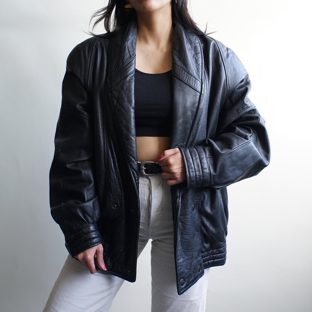 Vintage 80s Leather Jacket Size L