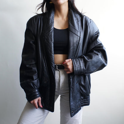Vintage 80s Leather Jacket Size L