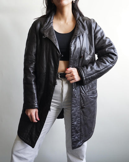 Vintage Leather Coat Size M-L brown