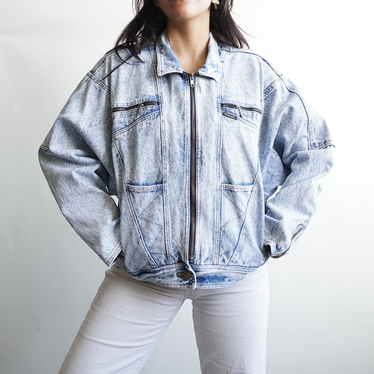 Vintage 80s Denim jacket Size S acid wash