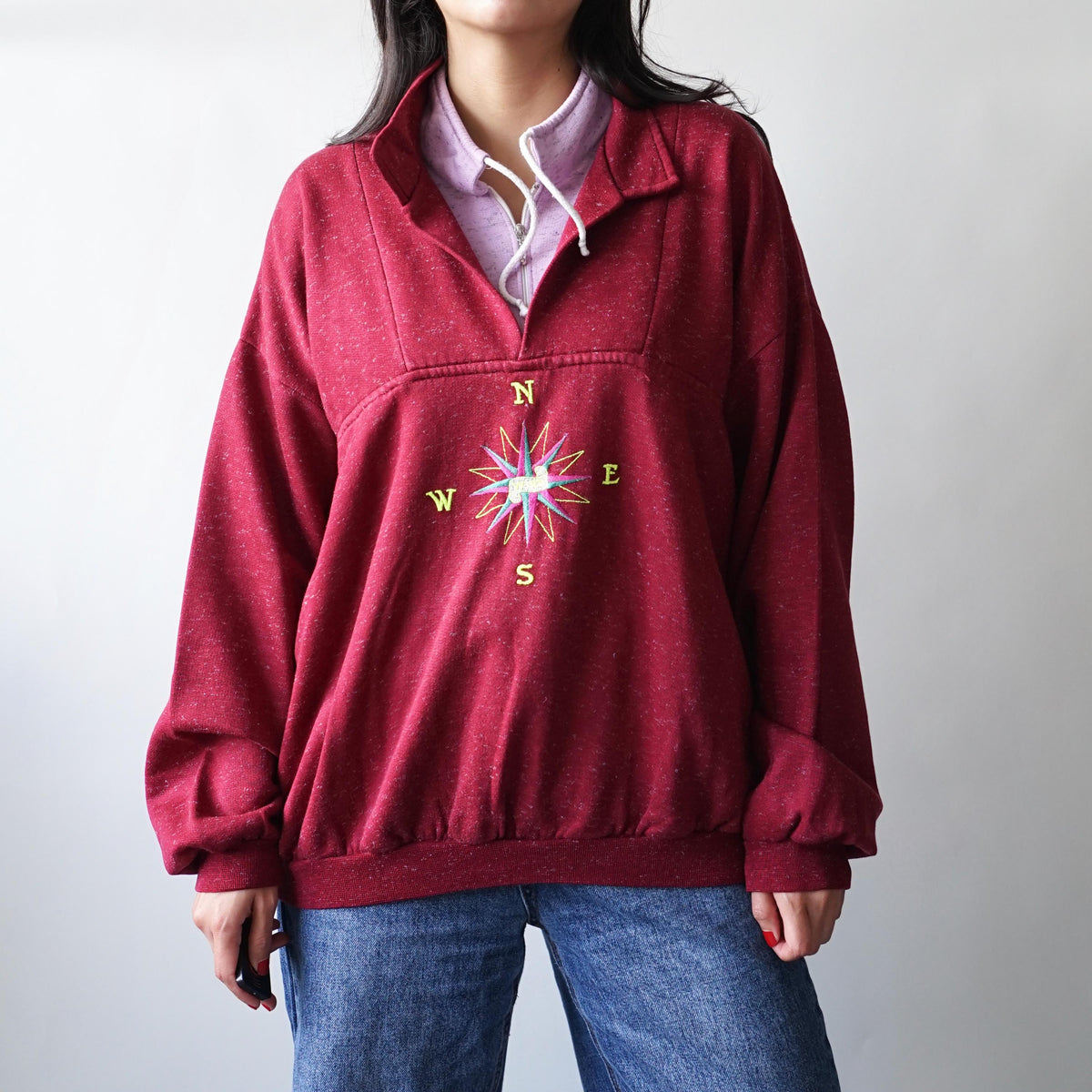 Vintage 90s Sweatshirt size L red cotton