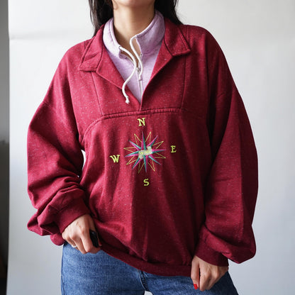 Vintage 90s Sweatshirt size L red cotton