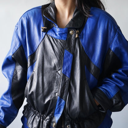 Vintage 80s leather jacket size M biker