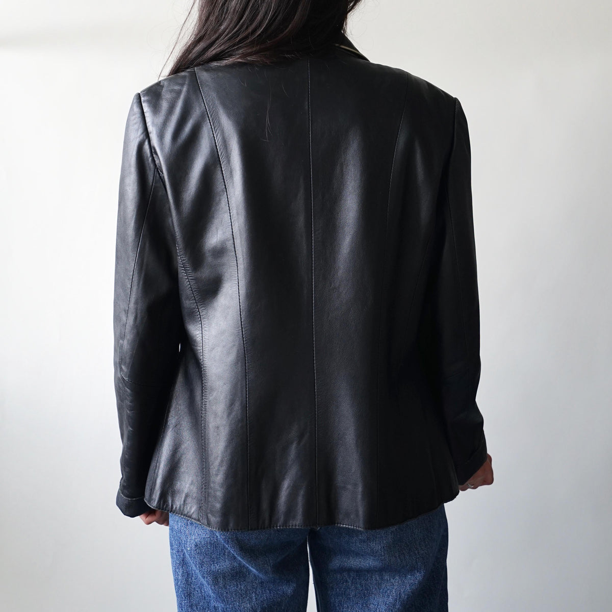 Vintage 90s leather jacket size S black