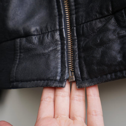 Vintage 80s Leather Bomber Jacket Size XL