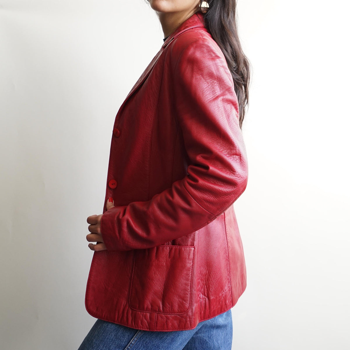 Vintage 90s leather jacket size XS-S