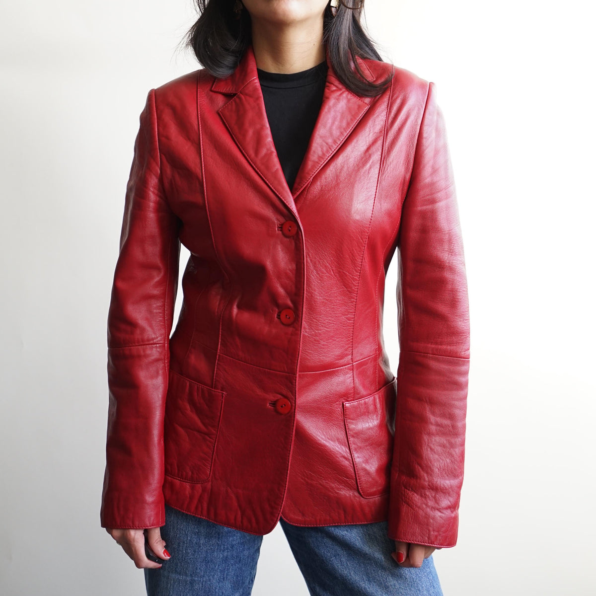 Vintage 90s leather jacket size XS-S