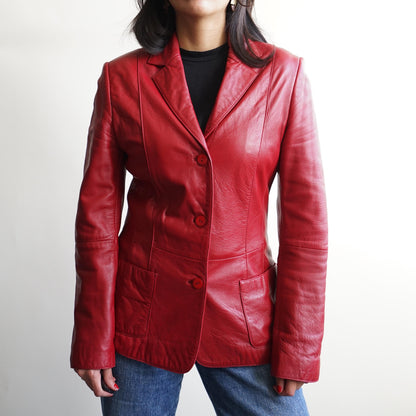 Vintage 90s leather jacket size XS-S
