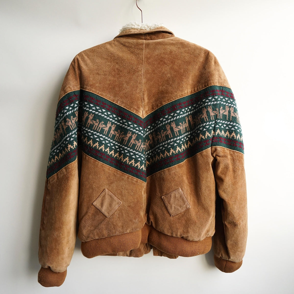 Vintage Leather Bomber Jacket Size L yellow bron