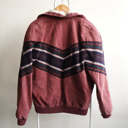 Vintage Leather Bomber Jacket Size L-XL
