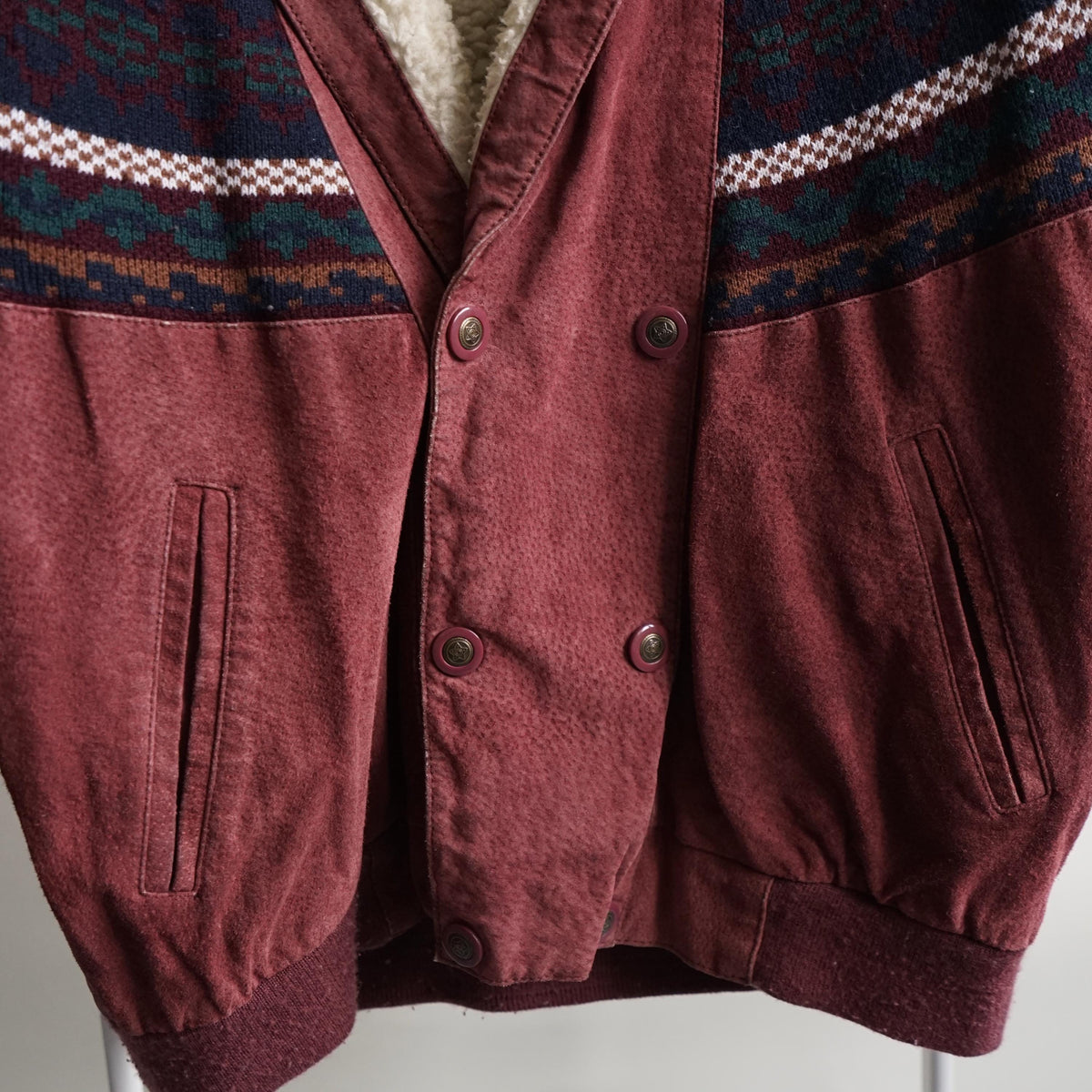 Vintage Leather Bomber Jacket Size L-XL