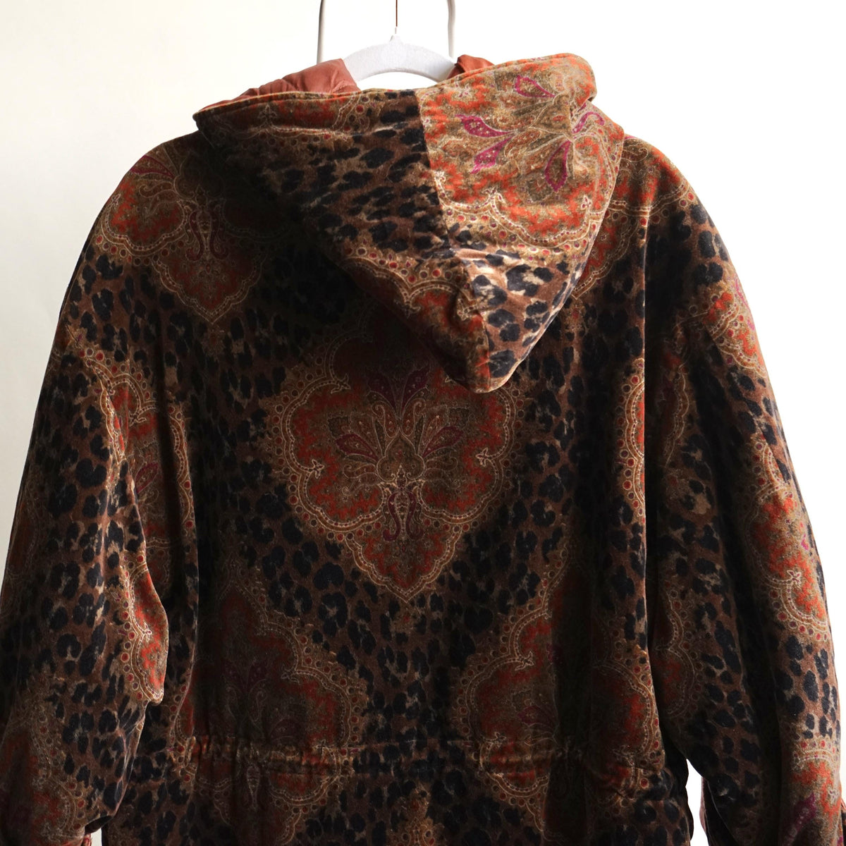 Vintage Baroque Leopard Print Hooded Coat Size L-XL