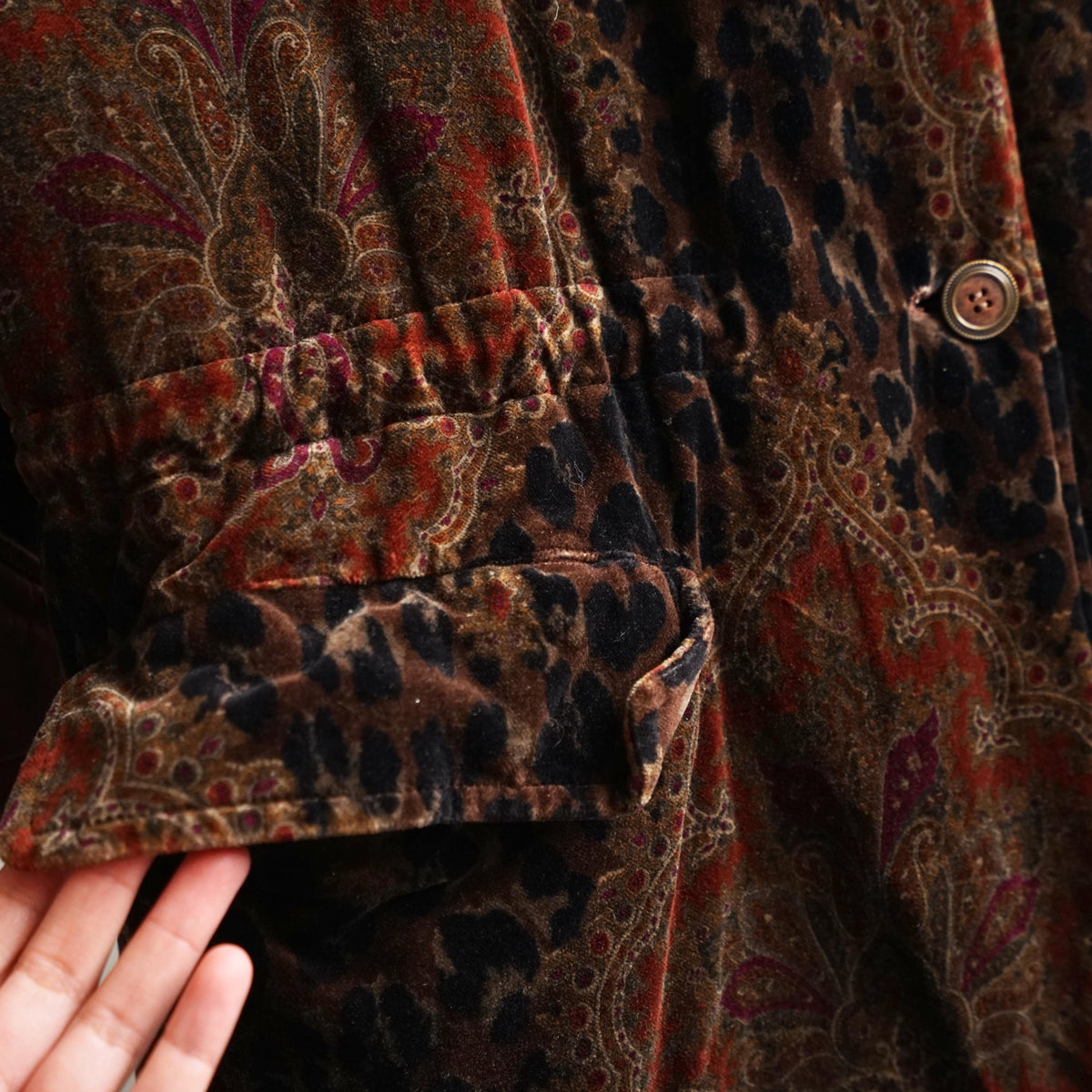 Vintage Baroque Leopard Print Hooded Coat Size L-XL