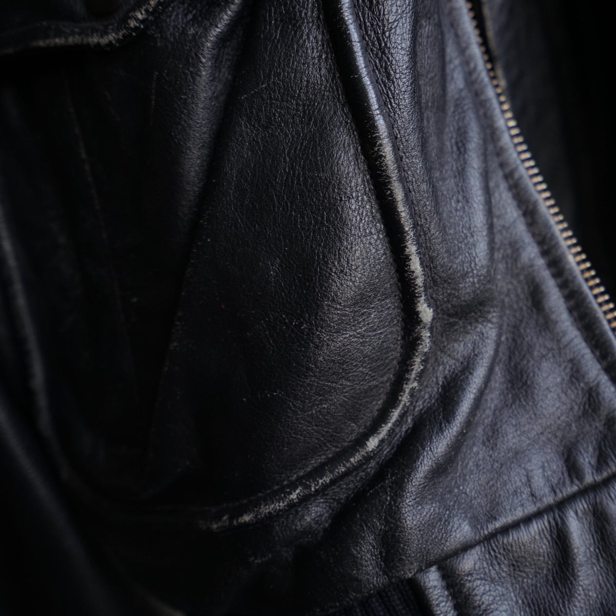 Vintage Leather Bomber Jacket black oversized