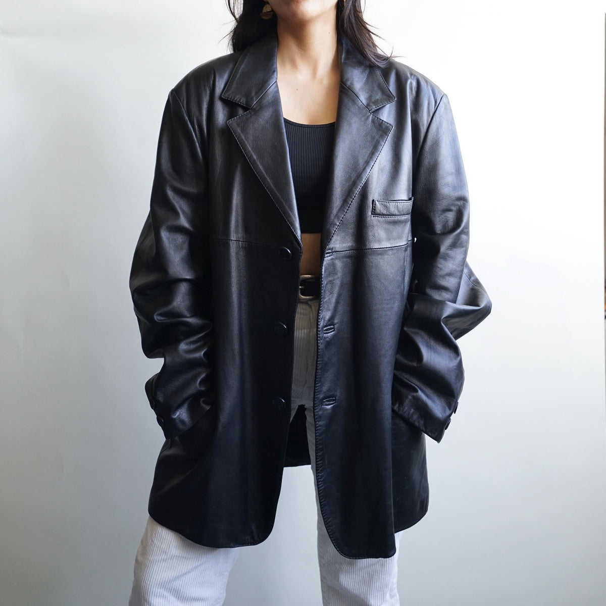 Vintage Leather Coat Size L-XL