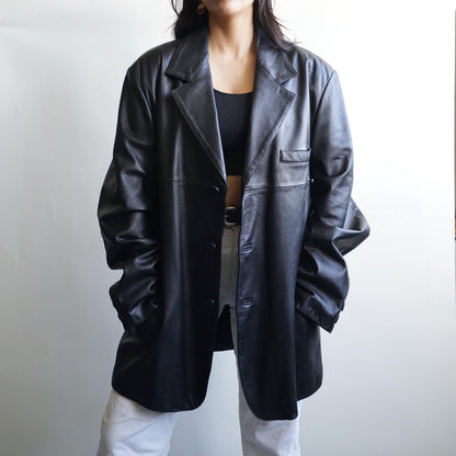 Vintage Leather Coat Size L-XL