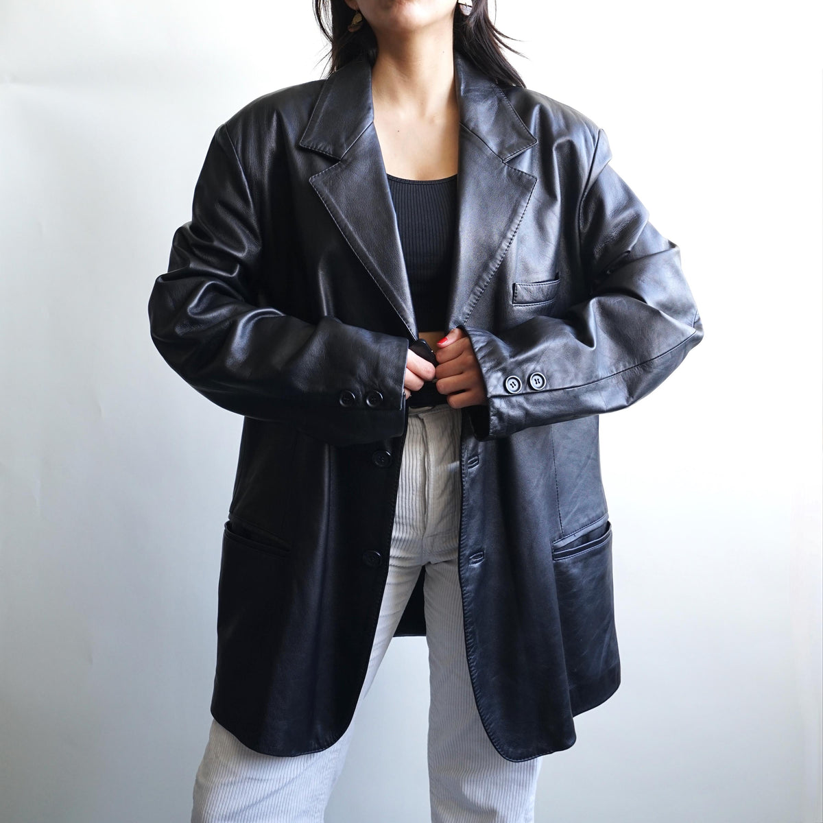 Vintage Leather Coat Size L-XL