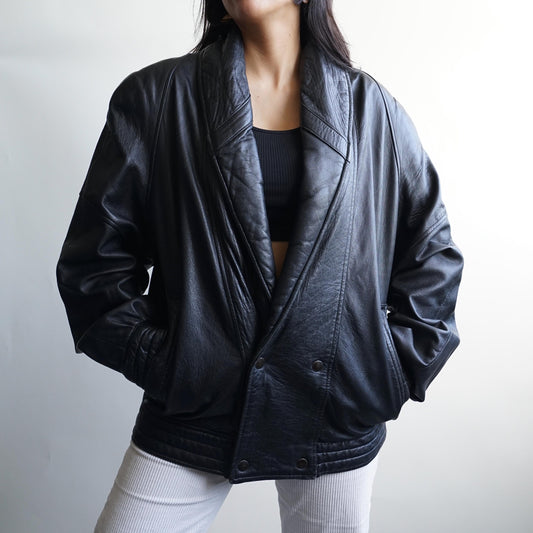 Vintage 80s Leather Jacket Size L