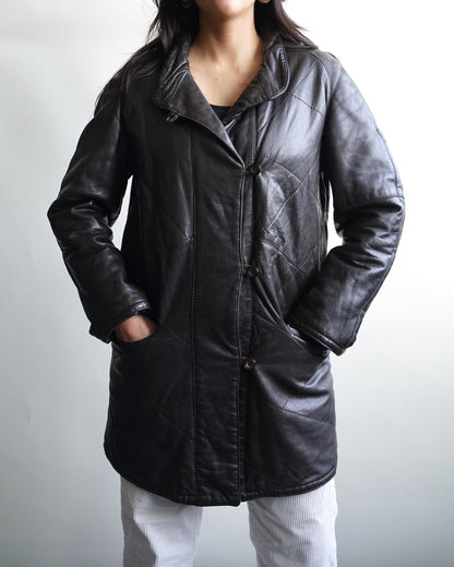 Vintage Leather Coat Size M-L brown