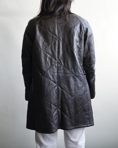 Vintage Leather Coat Size M-L brown