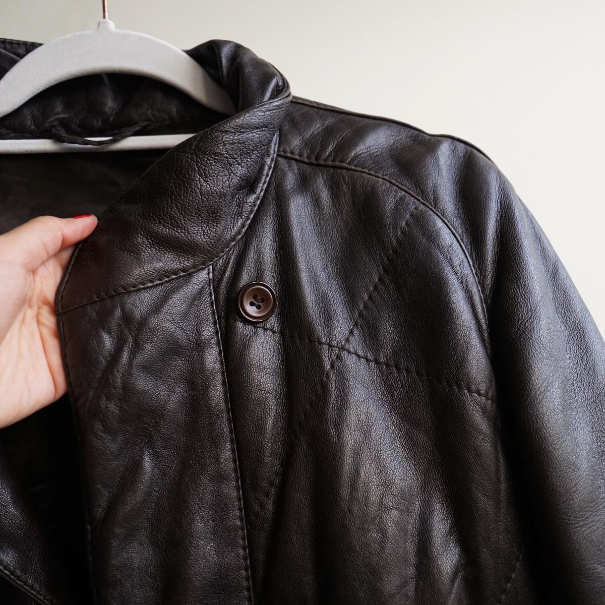 Vintage Leather Coat Size M-L brown