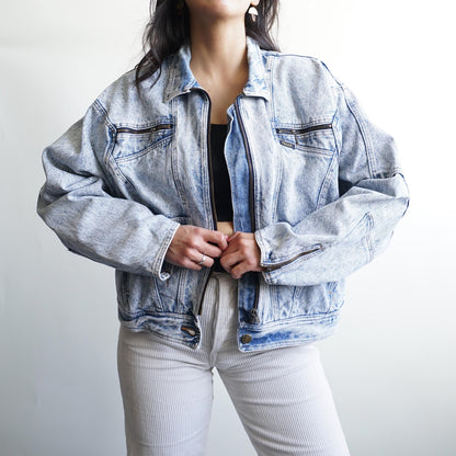 Vintage 80s Denim jacket Size S acid wash