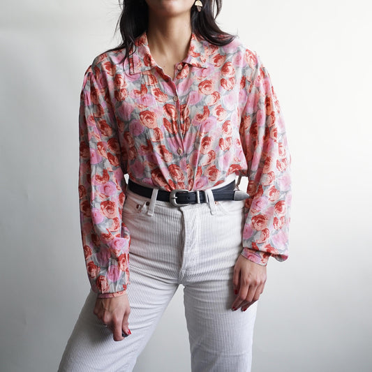 Vintage Silk Blouse size L pure silk