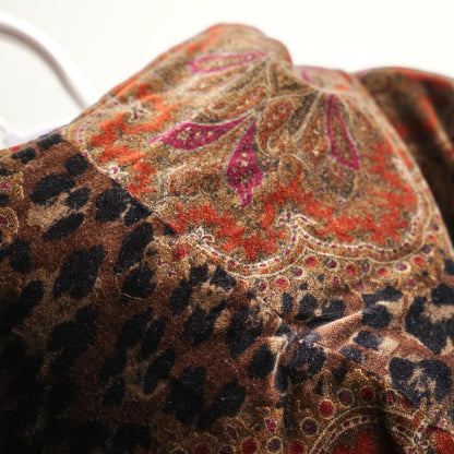 Vintage Baroque Leopard Print Hooded Coat Size L-XL