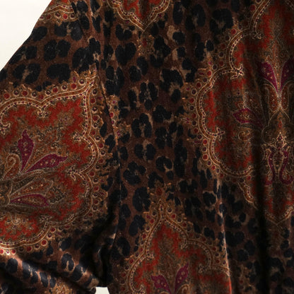 Vintage Baroque Leopard Print Hooded Coat Size L-XL