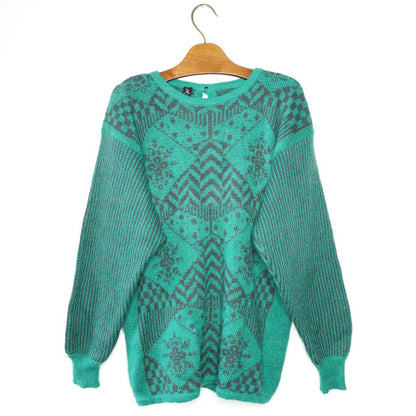 Vintage turquoise green Mohair Pullover Size M-L