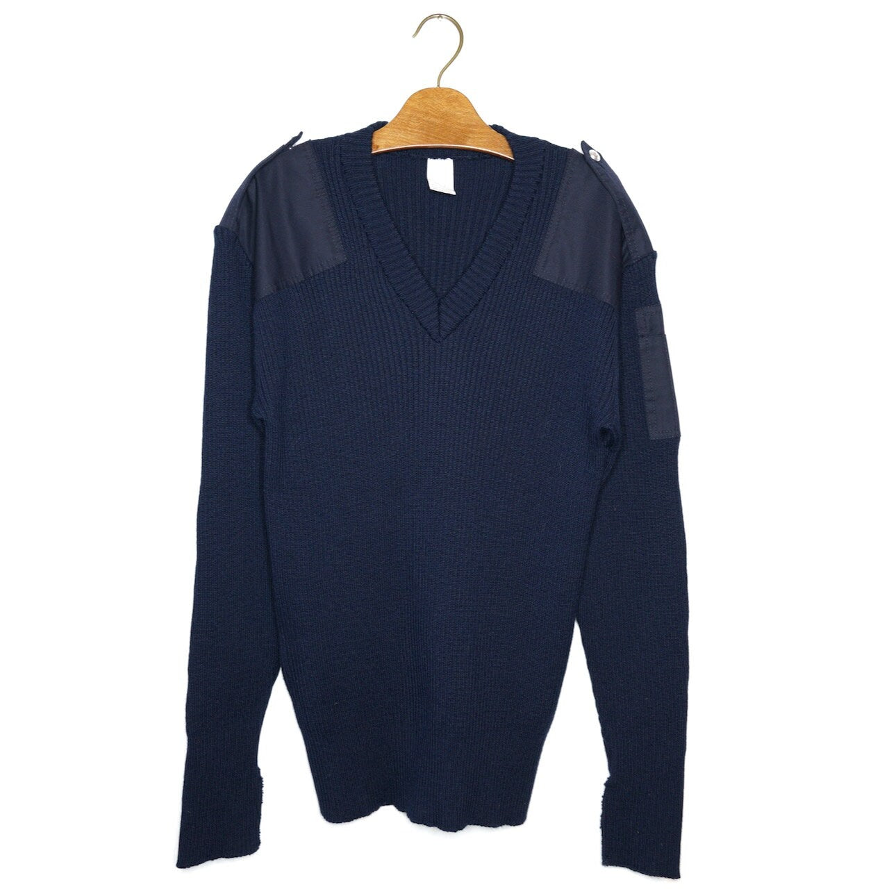 Vintage dark blue V neck Pullover Size L-XL wool sweater 90s jumper cozy winter pullover