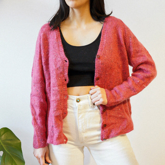 Vintage pink handmade Cardigan Size XS-S