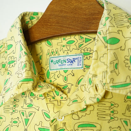 Vintage yellow short sleeved Shirt size M-L