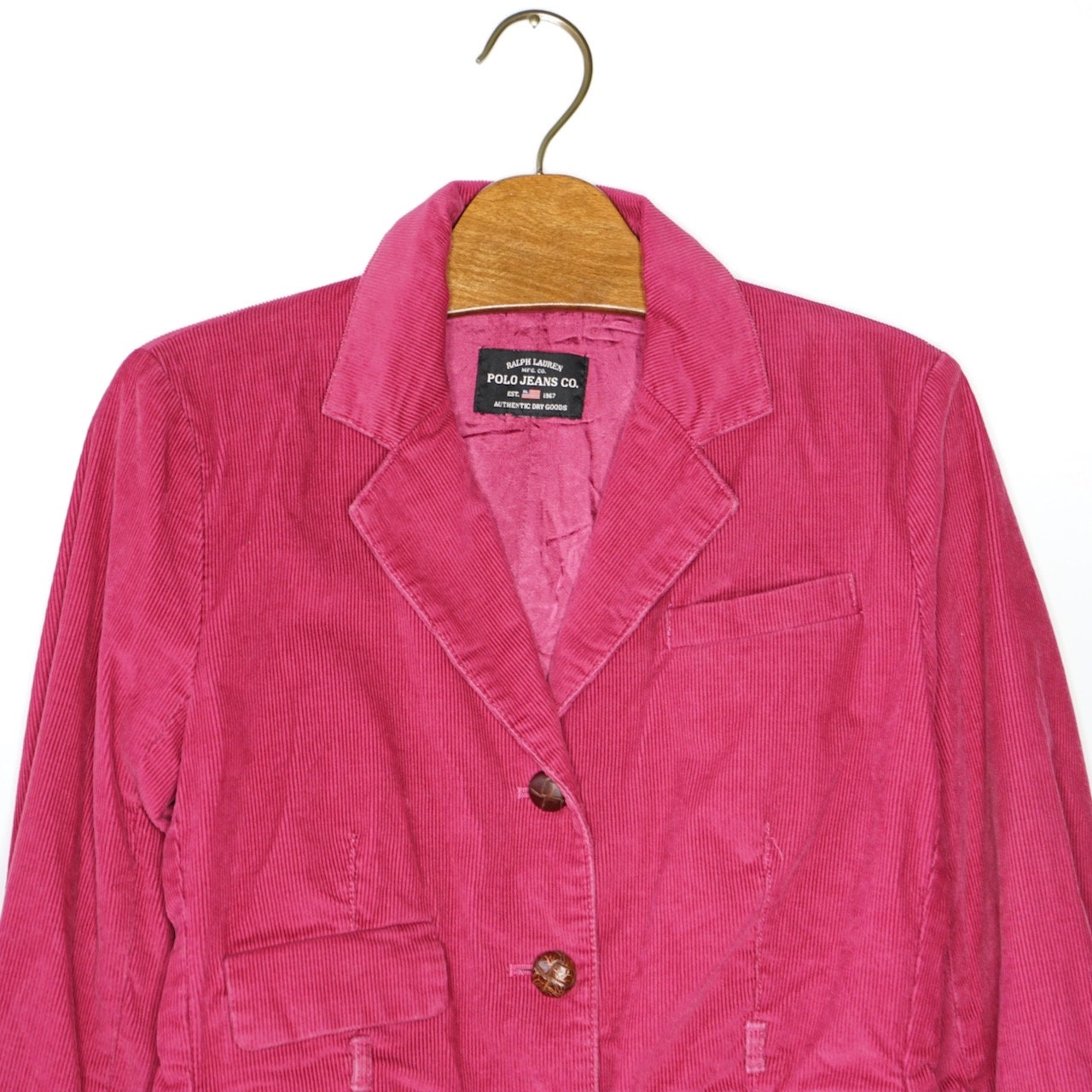 Vintage pink Ralph Lauren Blazer Size XS corduroy blazer bright pink jacket vintage cord blazer