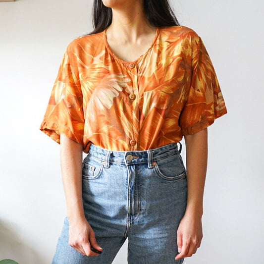 Vintage orange Blouse Size M-L