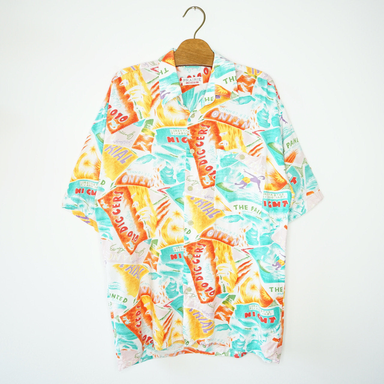 Vintage hawaiian Shirt size L colourful hawaii shirt crazy pattern shirt summer shirt festival shirt