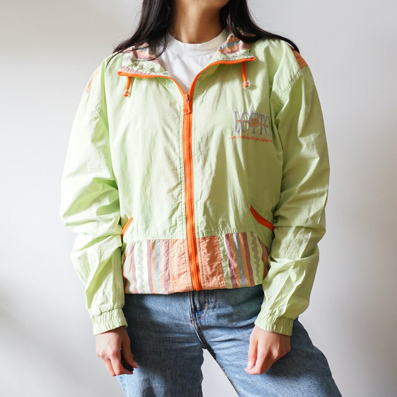 Vintage pastel colours Lotto Jacket Size S-M colourful sport jacket 90s sport jacket 80s sport jacket