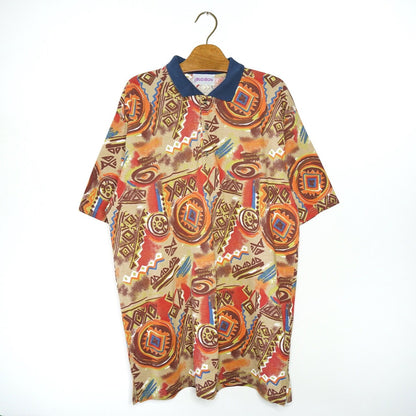 Vintage polo crazy pattern Shirt size L-XL polo abstract shirt summer shirt festival shirt