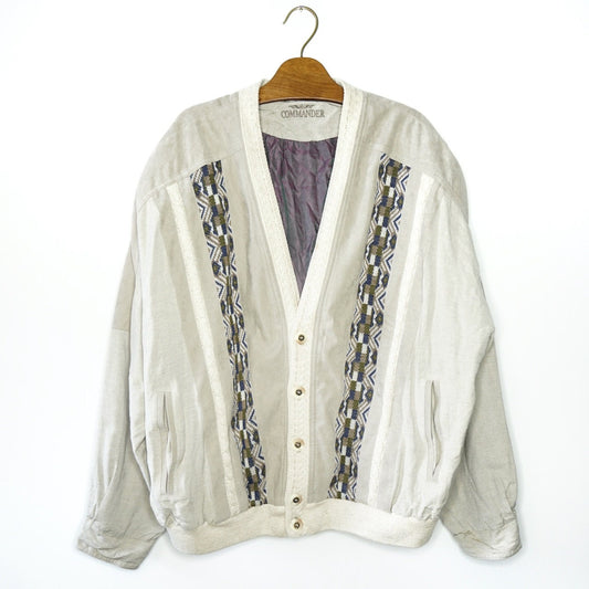 Vintage linen bomber Jacket Size XL