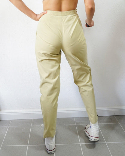 Vintage light green cotton trousers Size XS-S high waisted pants high waist trousers 90s pants