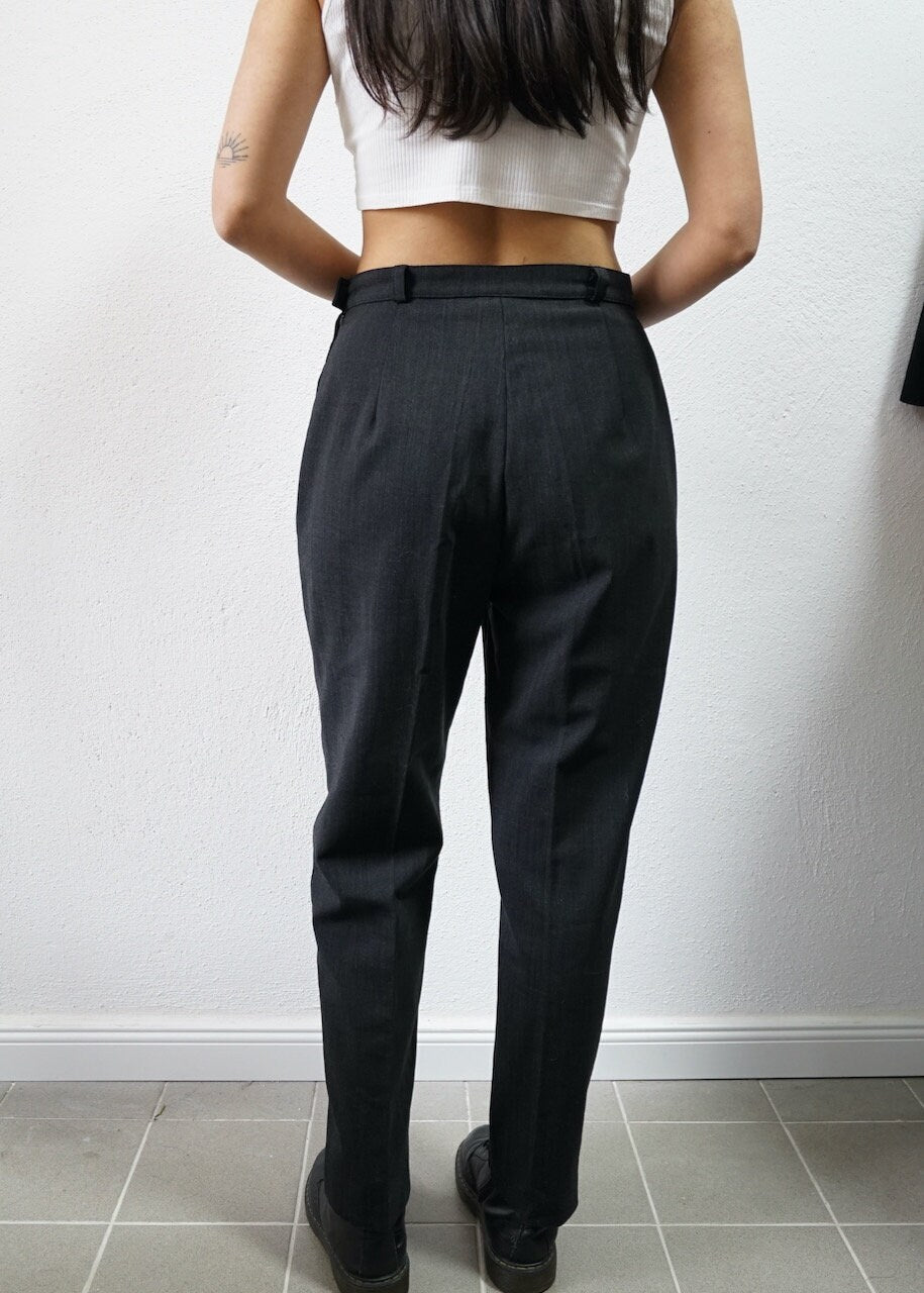 Vintage Max & Co Pants Size S-M black elegant wool trousers tailored pants