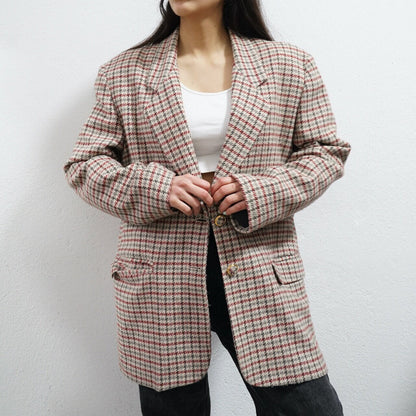 Vintage wool Blazer Size L light colours blazer 90s blazer oversized wool jacket