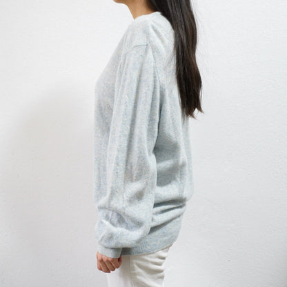 Vintage light blue wool Pullover size M-L v-neck sweater 90s jumper vintage sweater
