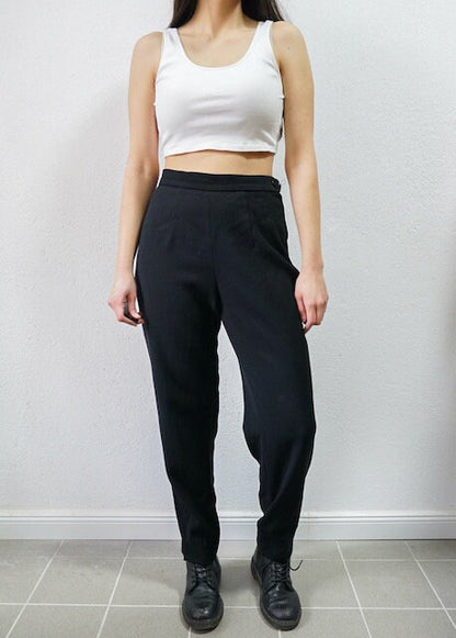 Vintage Moschino Pants Size S black wool trousers women pants high waisted pants